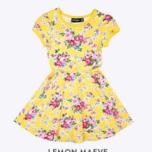 Rock your Kid yellow floral dress EUC